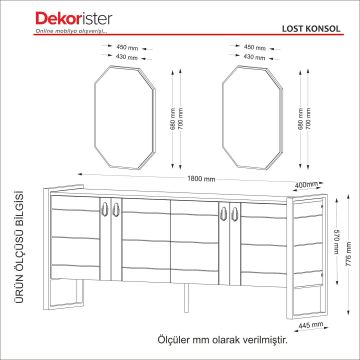 Dekorister Exclusive Lost Aynalı Konsol Ceviz