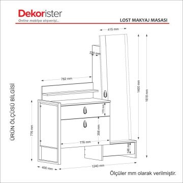 Dekorister Exclusive Lost Makyaj Masası Ceviz