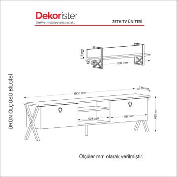 Dekorister Exclusive Zeth Demir Ayak Tv Ünitesi Patik