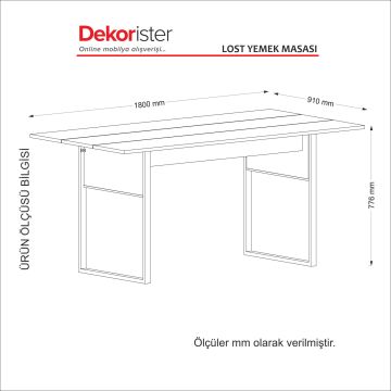Dekorister Exclusive Lost Yemek Masası Ceviz