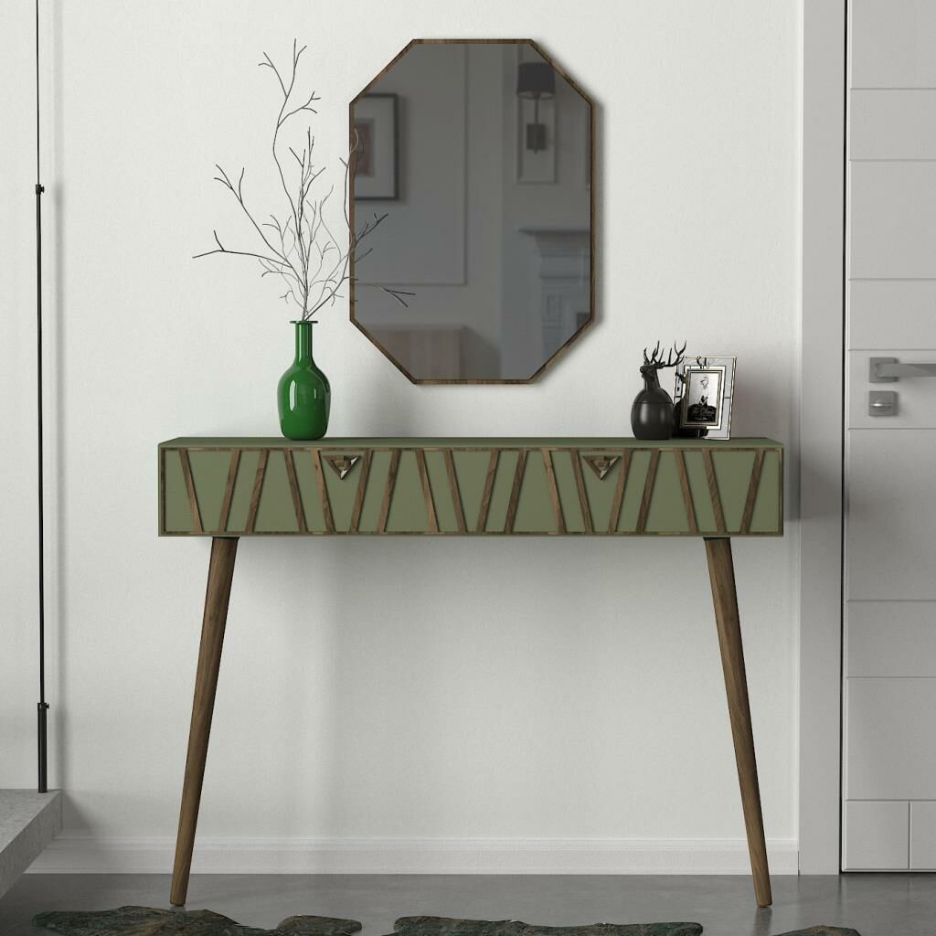 Dekorister Exclusive Forest Aynalı Dresuar Ceviz - Sardunya