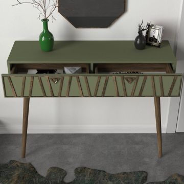 Dekorister Exclusive Forest Aynalı Dresuar Ceviz - Sardunya
