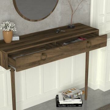 Dekorister Exclusive Goldy Aynalı Dresuar Ceviz
