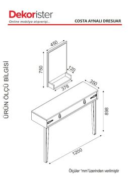 Dekorister Exclusive Costa Aynalı Dresuar Patik