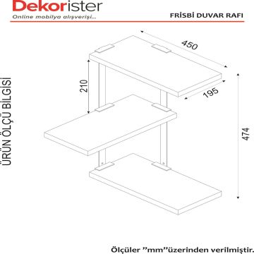 Dekorister Frisbi Köşe Duvar Rafı Ceviz