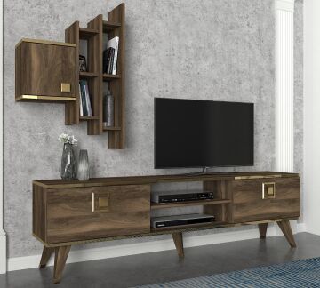 Dekorister Exclusive Gloss Tv Ünitesi Ceviz