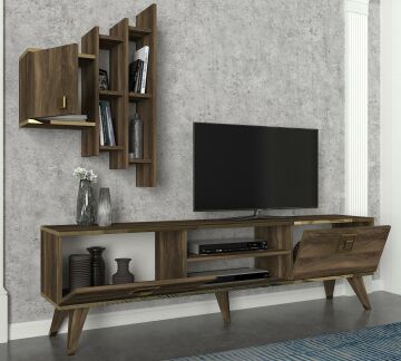 Dekorister Exclusive Gloss Tv Ünitesi Ceviz