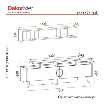 Dekorister Exclusive Sky Tv Ünitesi Ceviz