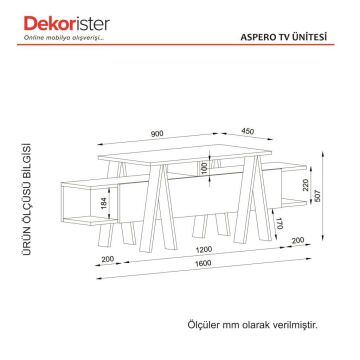 Dekorister Exclusive Aspero Tv Ünitesi Rebab-Antrasit