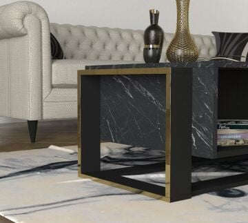 Dekorister Exclusive Bianco Orta Sehpa Mermer