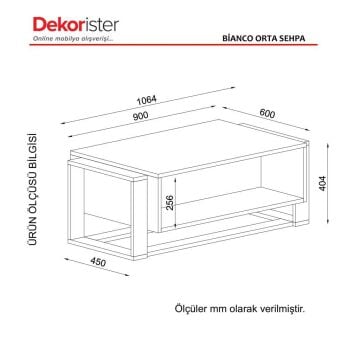 Dekorister Exclusive Bianco Orta Sehpa Mermer