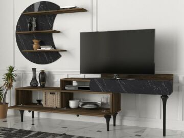 Dekorister Exclusive Padre Tv Ünitesi Ceviz-Mermer