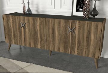 Dekorister Exclusive Wood Konsol Ceviz-Antrasit
