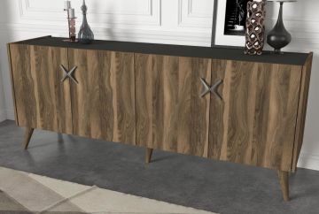 Dekorister Exclusive Wood Konsol Ceviz-Antrasit