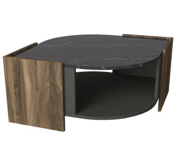Dekorister Exclusive Marbel Orta Sehpa Ceviz-Mermer