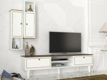 Dekorister Exclusive Ravenna Tv Ünitesi Beyaz-Mermer