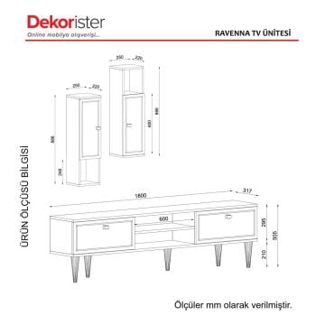 Dekorister Exclusive Ravenna Tv Ünitesi Beyaz-Mermer