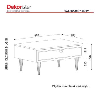Dekorister Exclusive Ravenna Orta Sehpa Beyaz-Mermer