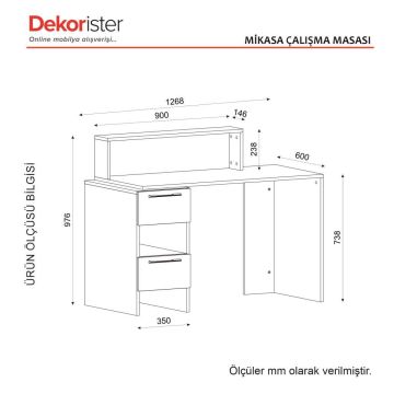 Dekorister Mikasa Çalışma Masası Beyaz-Bohça