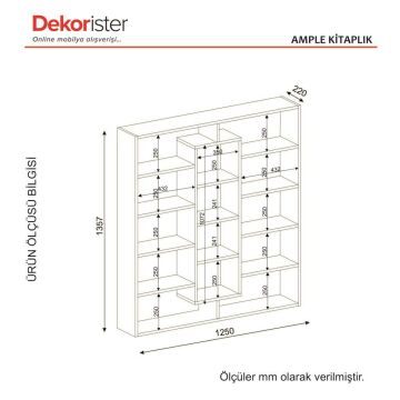 Dekorister Ample Kitaplık Ceviz