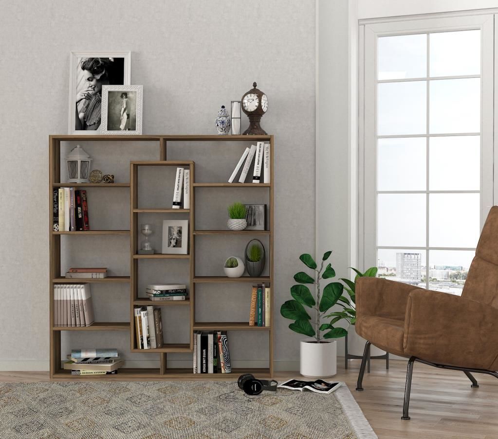Dekorister Ample Kitaplık Ceviz