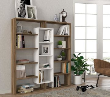 Dekorister Ample Kitaplık Ceviz-Beyaz
