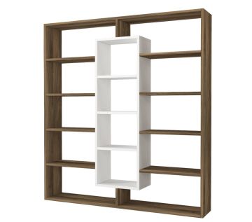 Dekorister Ample Kitaplık Ceviz-Beyaz