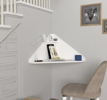 Dekorister Homeoffice Köşe Çalışma Masası Beyaz