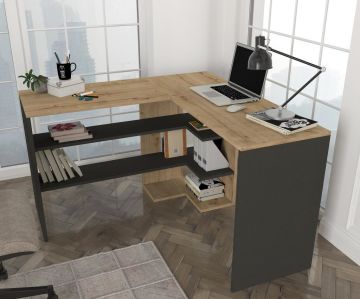 Dekorister Stylo Çalışma Masası Safir - Antrasit