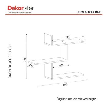 Dekorister Bien Duvar Rafı Akçaağaç