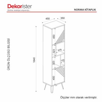 Dekorister Norma Kitaplık Ceviz