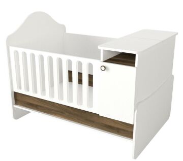 Dekorister Lora Baby Büyüyen Beşik Beyaz-Ceviz