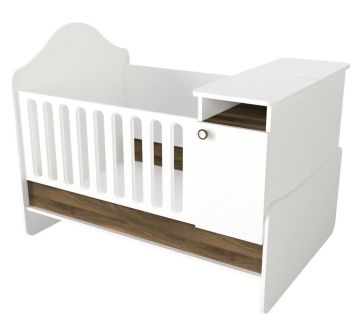 Dekorister Lora Baby Büyüyen Beşik Beyaz-Ceviz