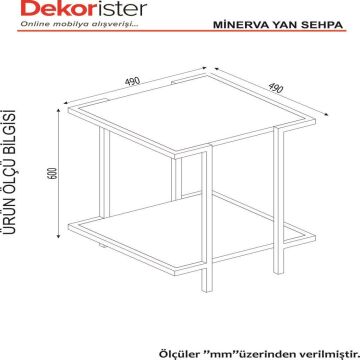 Dekorister Minerva Yan Sehpa Ceviz-Mermer