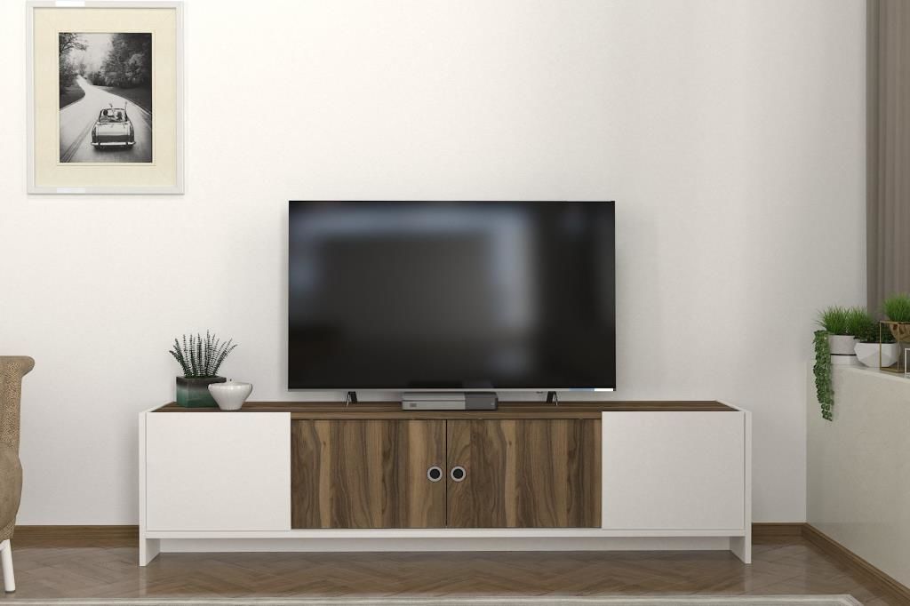 Dekorister Bonnel Tv Sehpası Beyaz - Ceviz