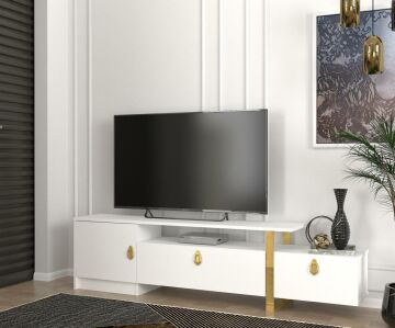 Dekorister Aramis Tv Sehpası Beyaz - Gold
