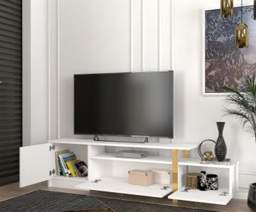 Dekorister Aramis Tv Sehpası Beyaz - Gold