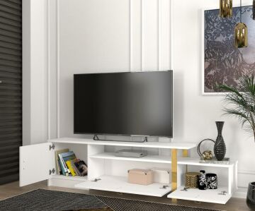 Dekorister Aramis Tv Sehpası Beyaz - Gold