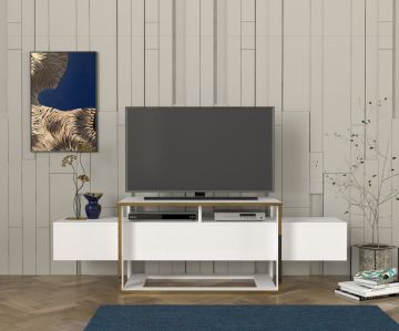 Dekorister Bianco Tv Sehpası Beyaz - Gold
