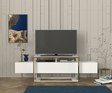 Dekorister Bianco Tv Sehpası Beyaz - Gold