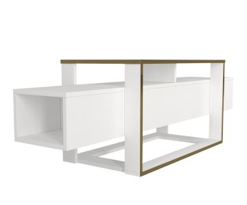 Dekorister Bianco Tv Sehpası Beyaz - Gold