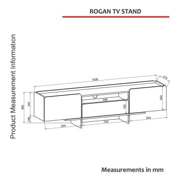 Dekorister Rogan Tv Stand Kumtaşı - Senkronsiyah