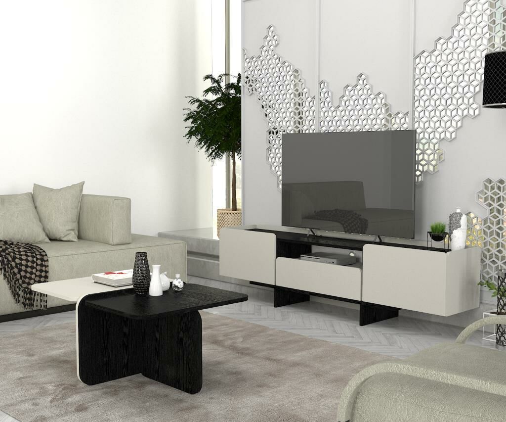 Dekorister Rogan Tv Stand Kumtaşı - Senkronsiyah