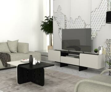 Dekorister Rogan Tv Stand Kumtaşı - Senkronsiyah