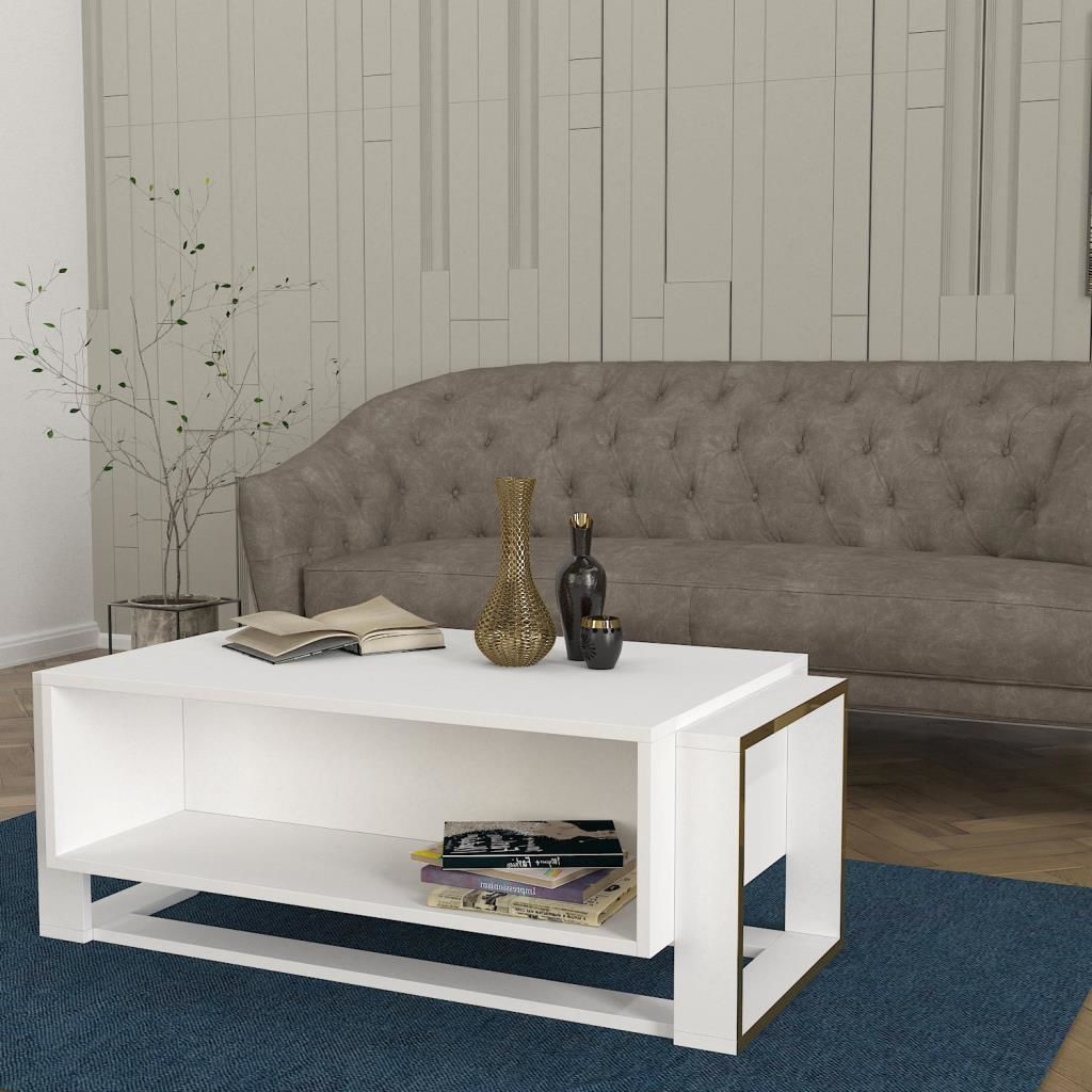 Dekorister Bianco Orta Sehpa Beyaz - Gold
