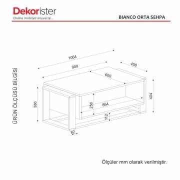 Dekorister Bianco Orta Sehpa Beyaz - Gold
