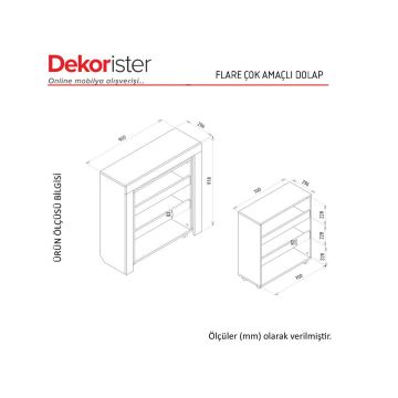 Dekorister Flare Çok Amaçlı Dolap Beyaz