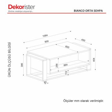 Dekorister Bianco Orta Sehpa Traverten