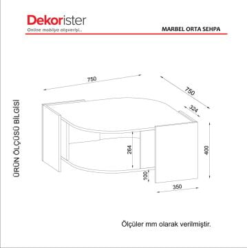Dekorister Exclusive Marbel Orta Sehpa Kumtaşı-Traverten