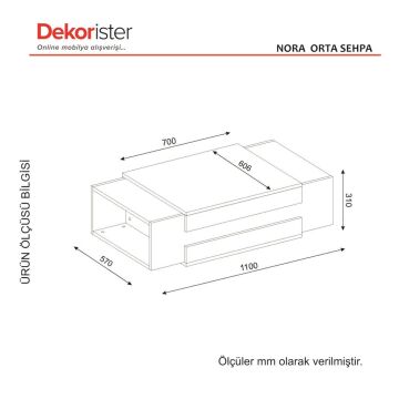 Dekorister Nora Orta Sehpa Kumtaşı-Traverten